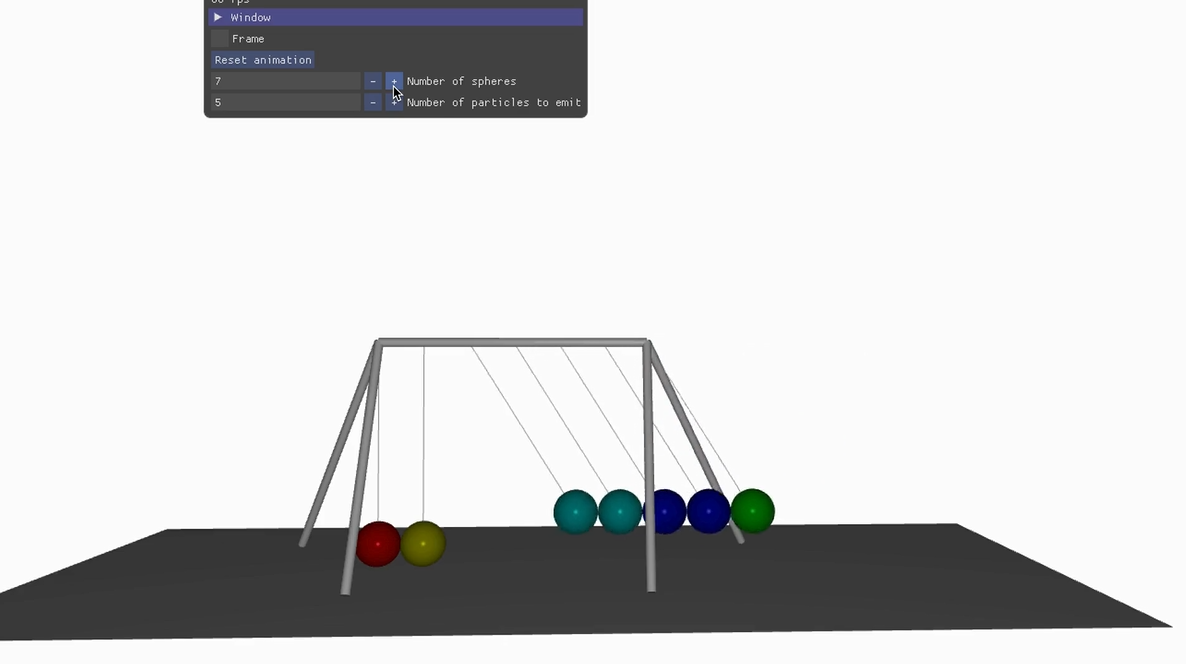 Simulation 3D des Pendules de Newton